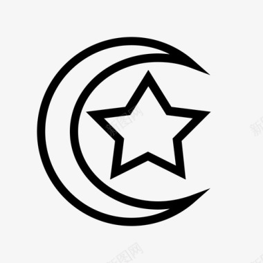 穆斯林星座月亮星星图标图标