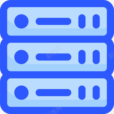 服务器计算机硬件39蓝色图标