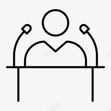 讲台演讲麦克风讲台图标