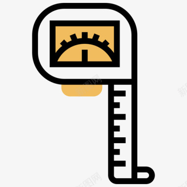 测量19号施工工具黄色阴影图标