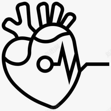 发散性心脏过敏7线性图标