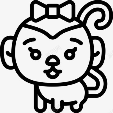 矢量猴子猴子猴子3直线型图标图标