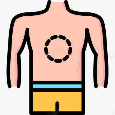 柔韧身体身体整形手术45线性颜色图标