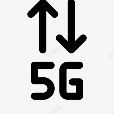 5g电话和手机1线性图标