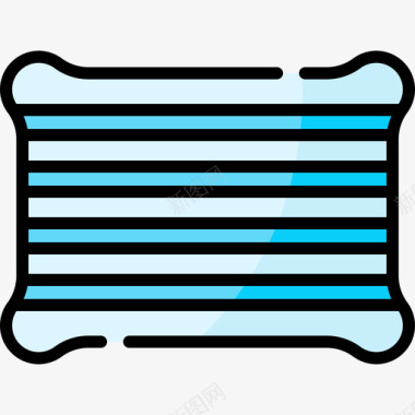 枕头枕头睡眠时间46线性颜色图标图标
