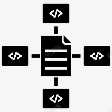 编程语言编码分布式构建编码数据图标图标