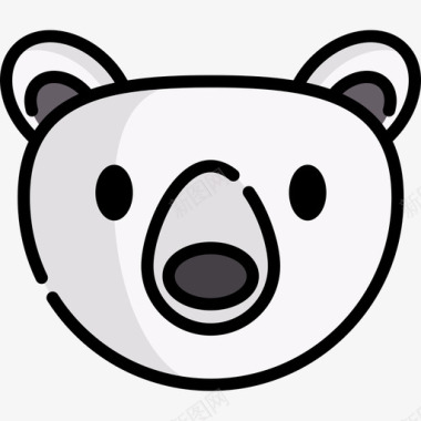 北极熊野生动物41线性颜色图标