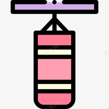 拳击电影海报拳击包运动训练4线颜色图标图标