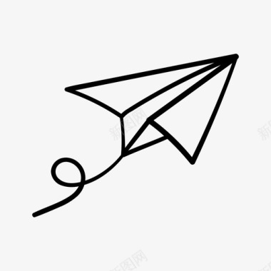 纸飞机飞行手绘图标