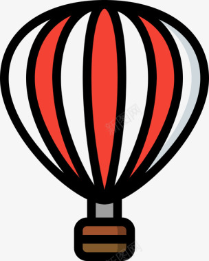 热气球热气球航空42线颜色图标