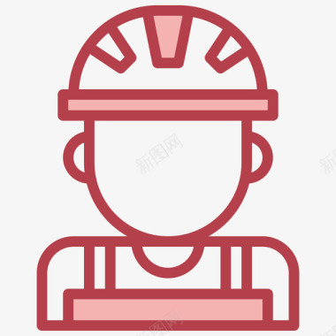 建筑商建筑和施工9号红色图标