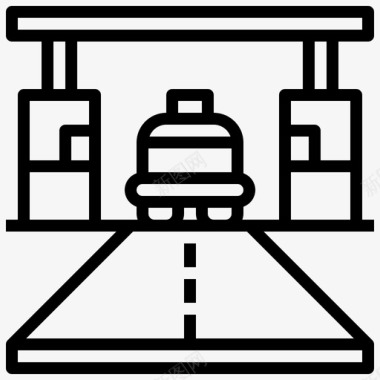 转弯公路收费公路智能技术22线性图标图标