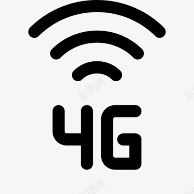 手机爱到图标4g电话和手机2线性颜色图标