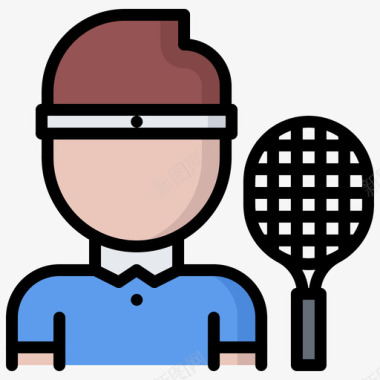 网球运动员网球12彩色图标图标