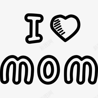 我爱你妈妈妈妈母亲节图标