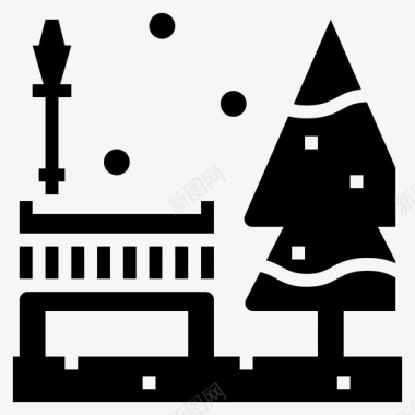 冬季图标长凳冬季和圣诞节3填充图标