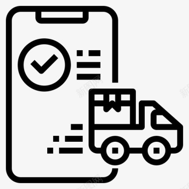 智能手机在线购物78线性图标