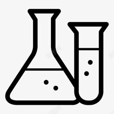 实验与科学烧瓶和试管实验实验室图标图标