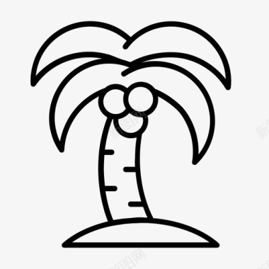 棕榈树椰子假日图标