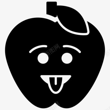 吐舌头苹果表情符号情感图标