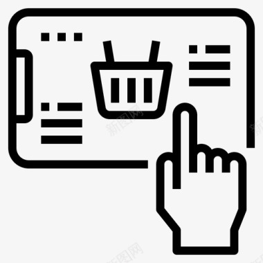 智能手机在线购物78线性图标