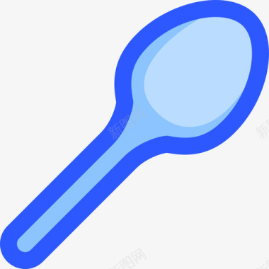 勺子餐具蓝色图标