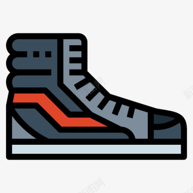 运动鞋滑板3线条色图标