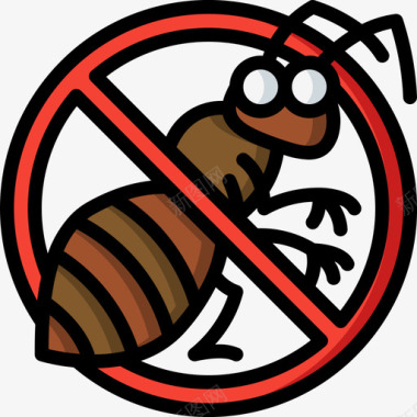 灭害虫无虫子害虫防治2线性颜色图标图标