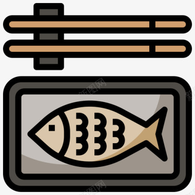 鱼东方食物9线色图标