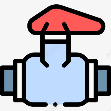阀门阀门管道工37线性颜色图标图标