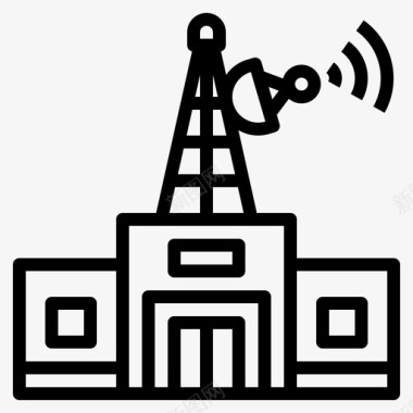 电台无线电台87号楼直线图标