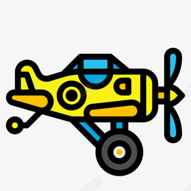 飞机儿童玩具1线性颜色图标