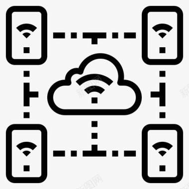 物联网名片云物联网78线性图标
