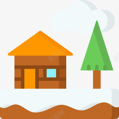 小木屋冬季自然15平房图标