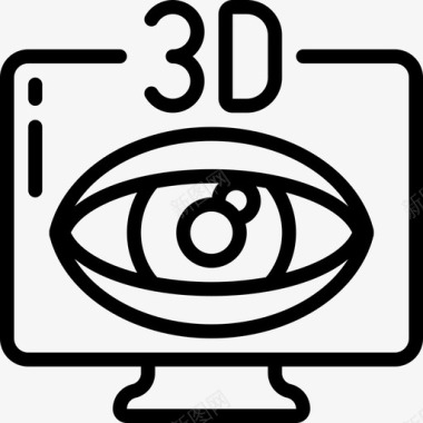 3d中式3d眼科学1线性图标