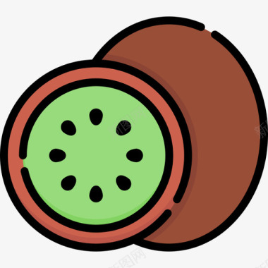 猕猴桃营养18原色图标图标