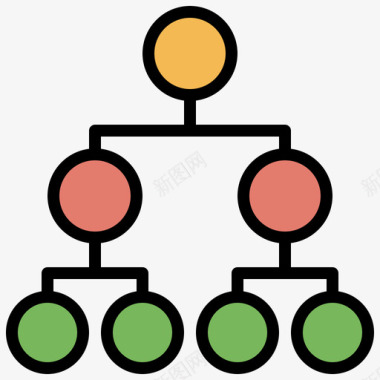 电脑图信息层次结构信息图12线颜色图标