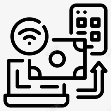 物联网金钱物联网63线性图标