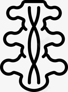 圆柱形状脊髓神经学2线状图标