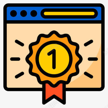 排名icon排名网络营销36线性颜色图标