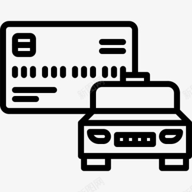 阿根廷出租车付款方式出租车3直线图标