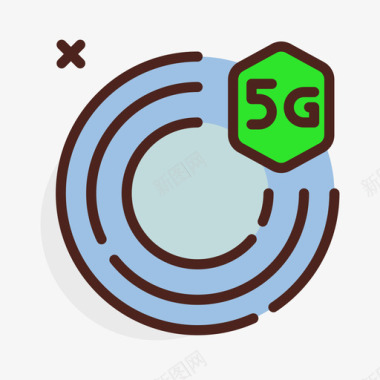 心电图的线扫描5g2线颜色图标