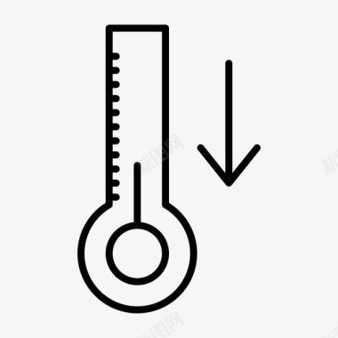 温度计冷降温冬季图标