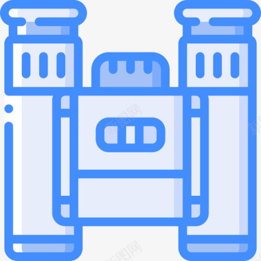 水墨徒步旅行双筒望远镜徒步旅行10蓝色图标
