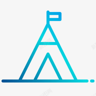 矢量帐篷帐篷假期18直线坡度图标