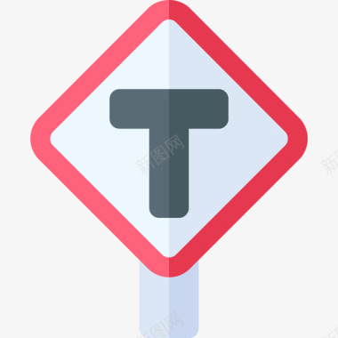 T形交叉口信号禁止9平坦图标