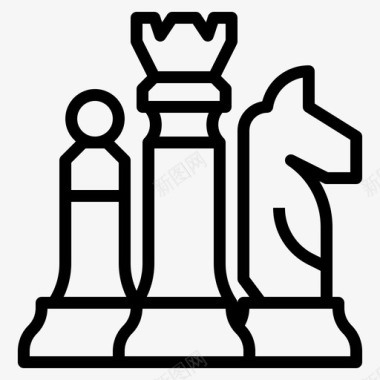 国际象棋标志国际象棋公司大纲图标