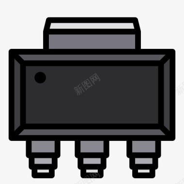 芯片半导体1线性彩色图标