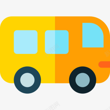 公共标识红公共汽车运输180平坦图标