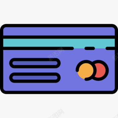 信用卡信用卡在线营销42线性颜色图标
